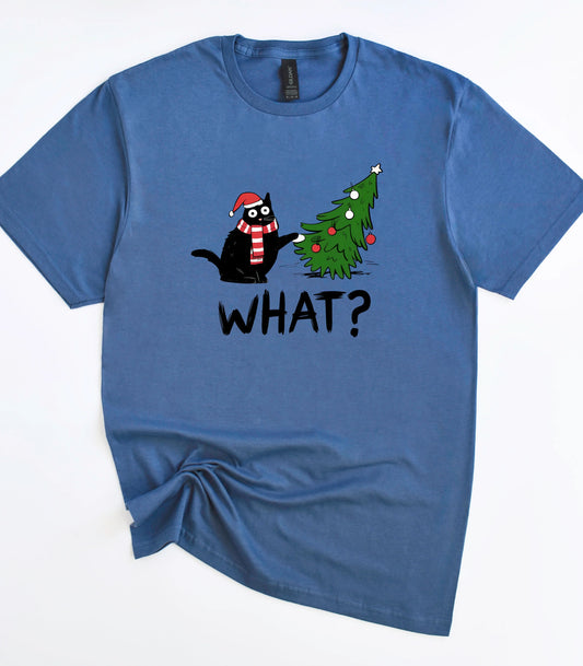 What Funny Christmas Cat T-Shirt