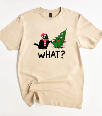 What Funny Christmas Cat T-Shirt