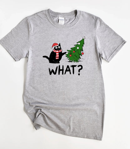 What Funny Christmas Cat T-Shirt