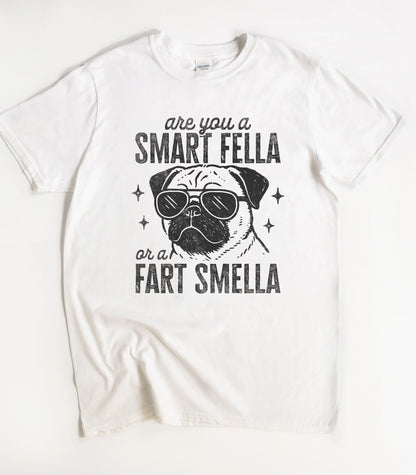 Dog Are You A Smart Fella or a Fart Smella T-Shirt