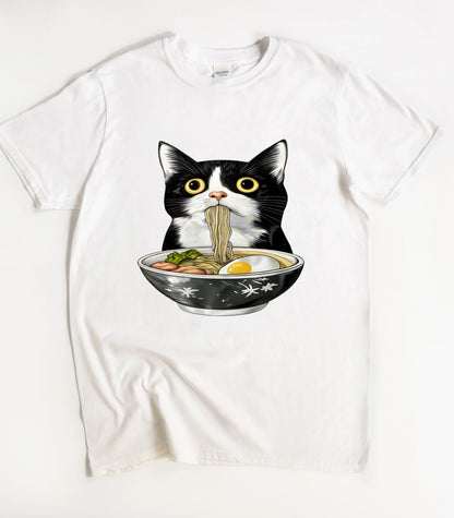 Cute Cat Eating Ramen T-Shirt