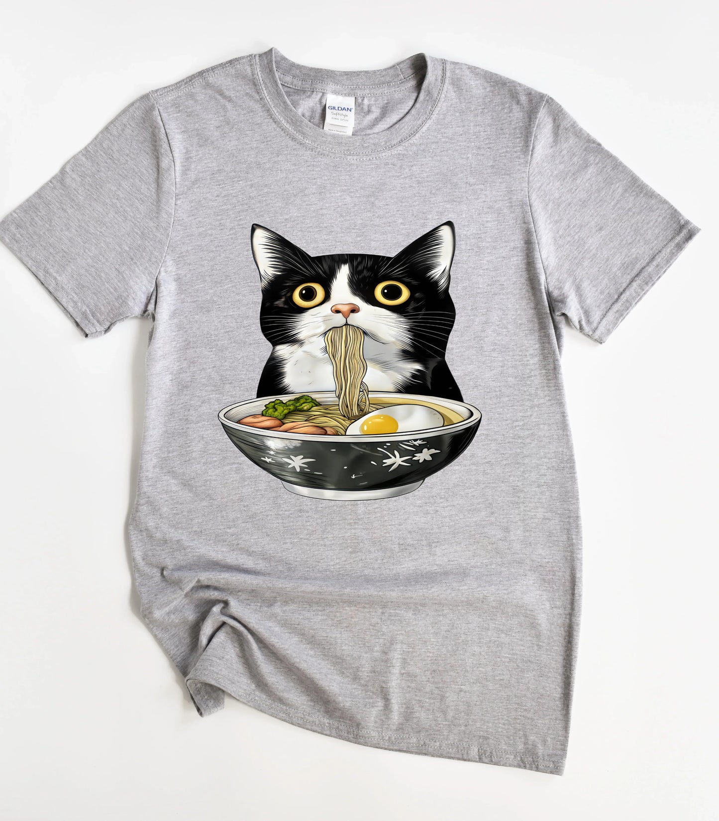 Cute Cat Eating Ramen T-Shirt