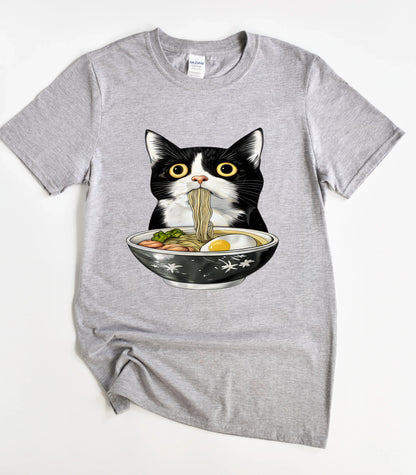 Cute Cat Eating Ramen T-Shirt