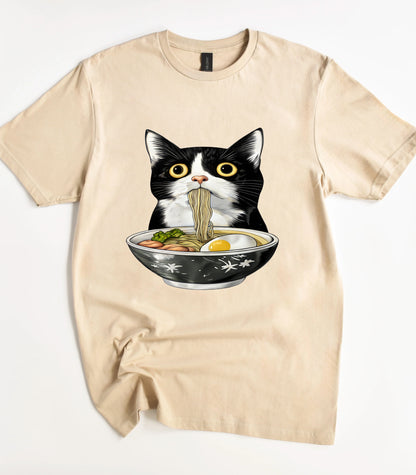 Cute Cat Eating Ramen T-Shirt