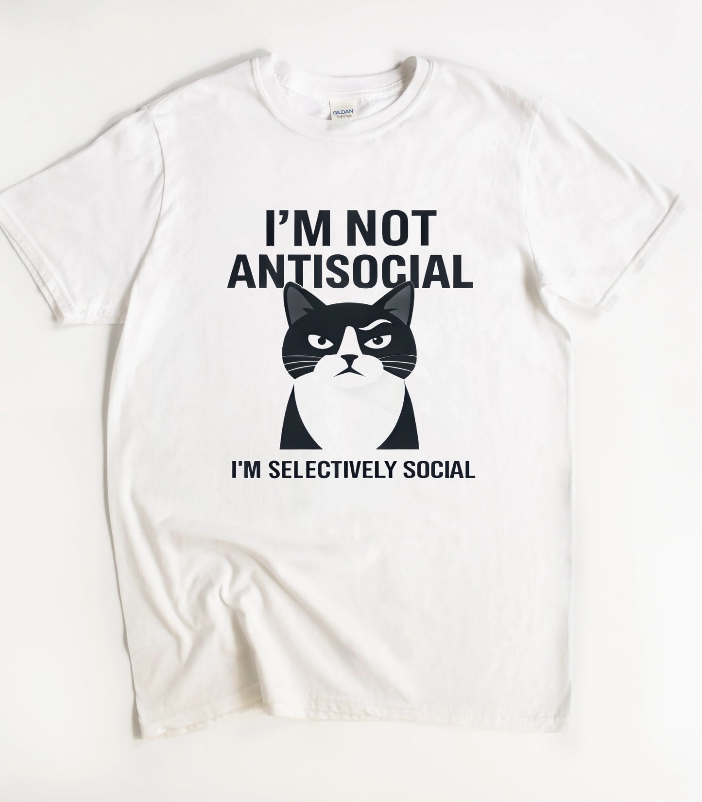 Funny Cat I'm Not Antisocial I'm Selectively Social T-Shirt