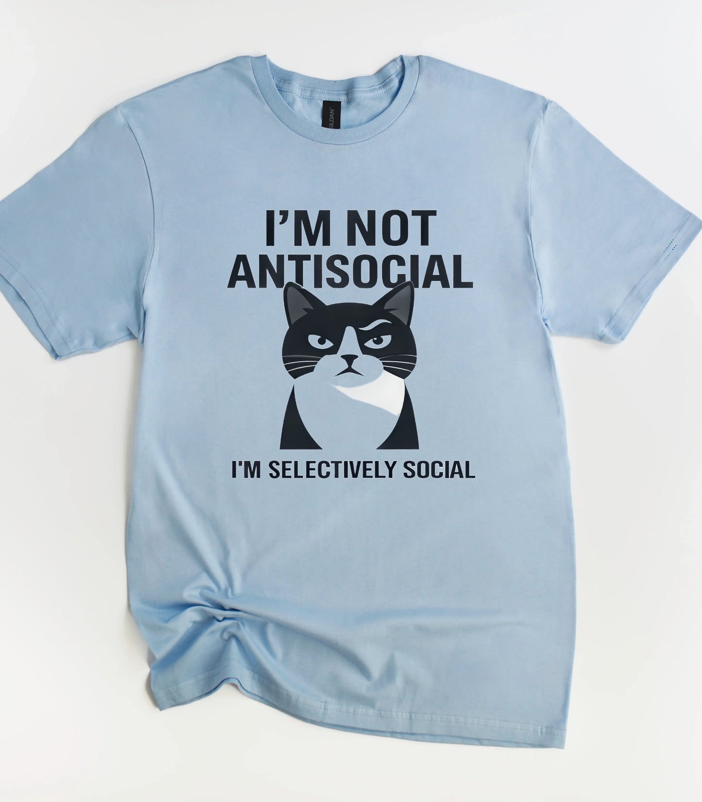 Funny Cat I'm Not Antisocial I'm Selectively Social T-Shirt