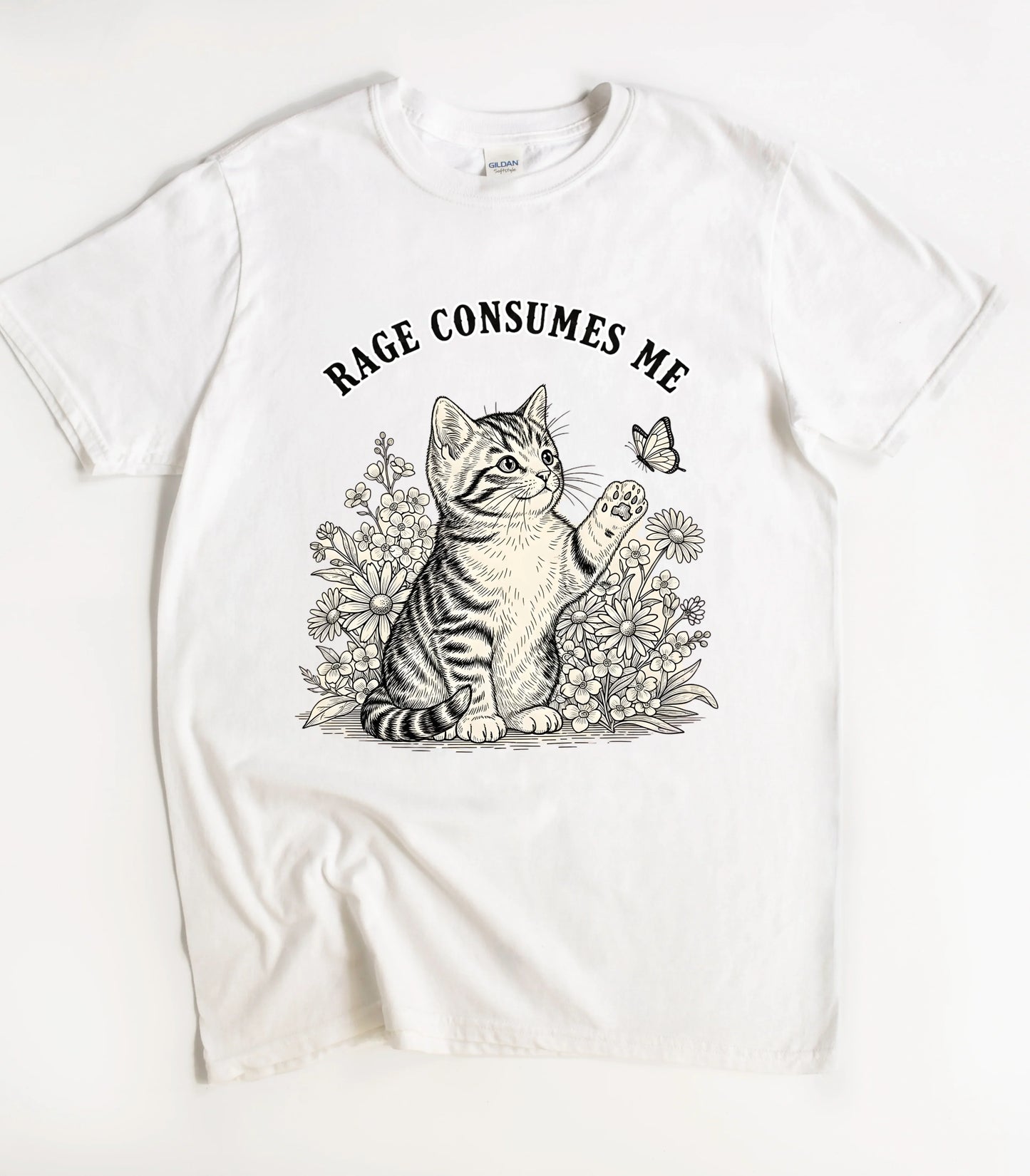 Rage Consumes Me Cute Cat T-Shirt