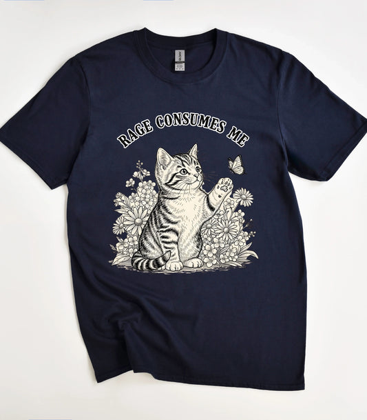 Rage Consumes Me Cute Cat T-Shirt