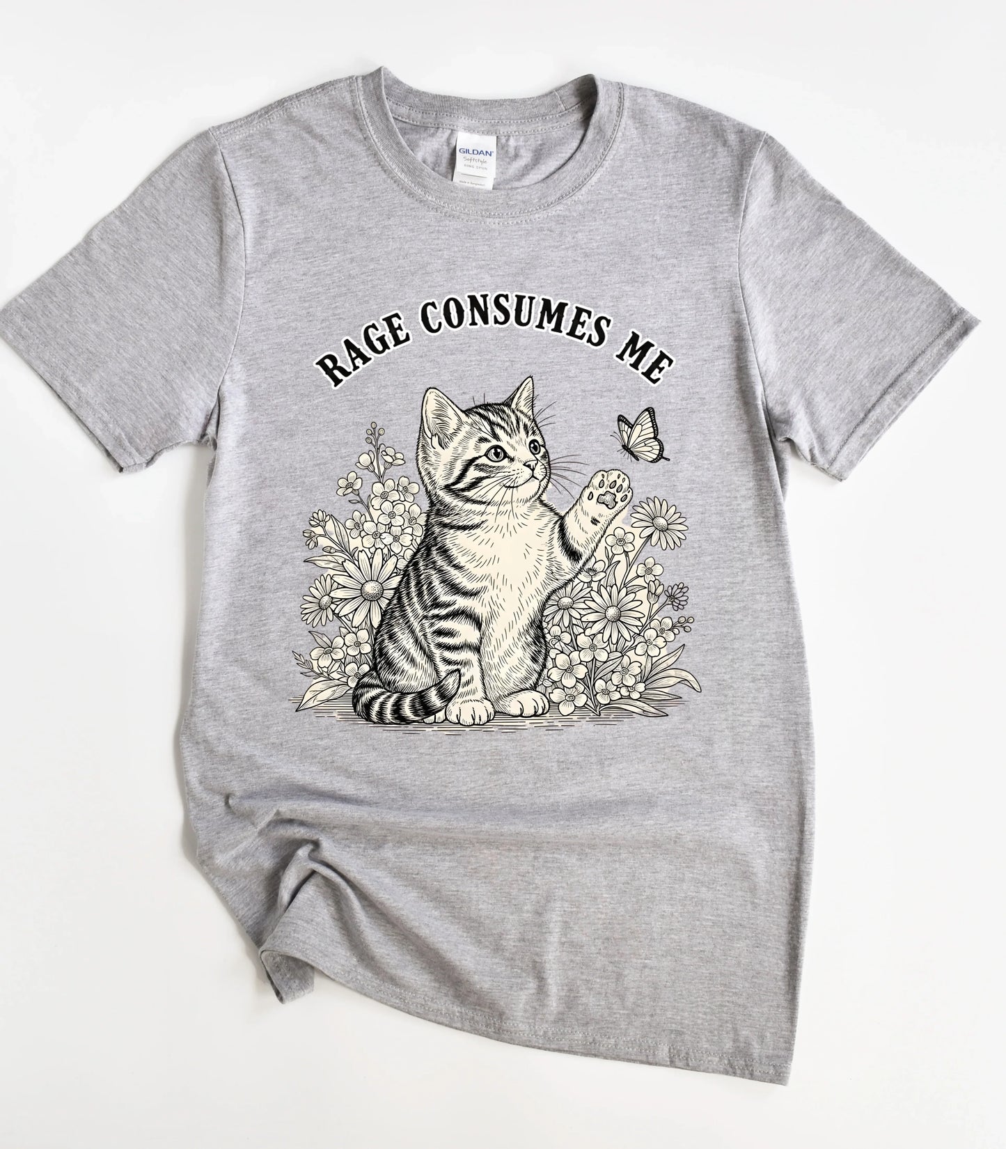 Rage Consumes Me Cute Cat T-Shirt