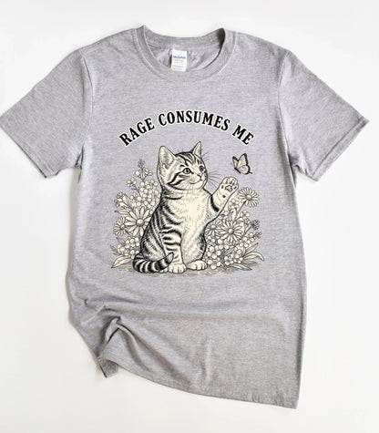 Rage Consumes Me Cute Cat T-Shirt