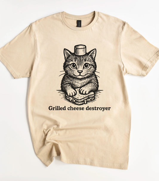 Grilled Cheese Destroyer Cat T-Shirt
