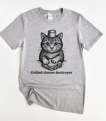 Grilled Cheese Destroyer Cat T-Shirt