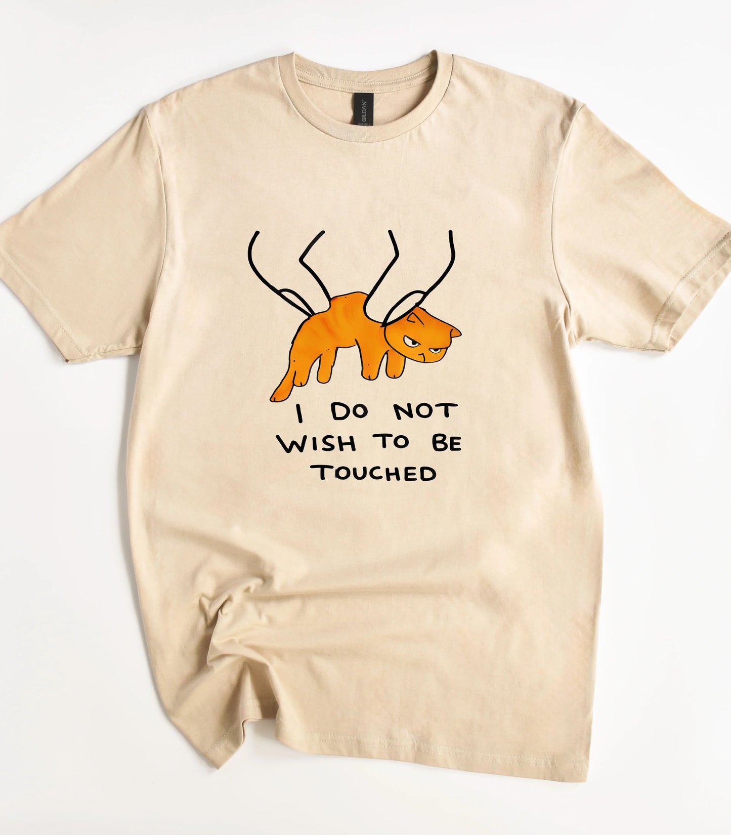 I Do Not Wish To Be Touched Funny Cat T-Shirt