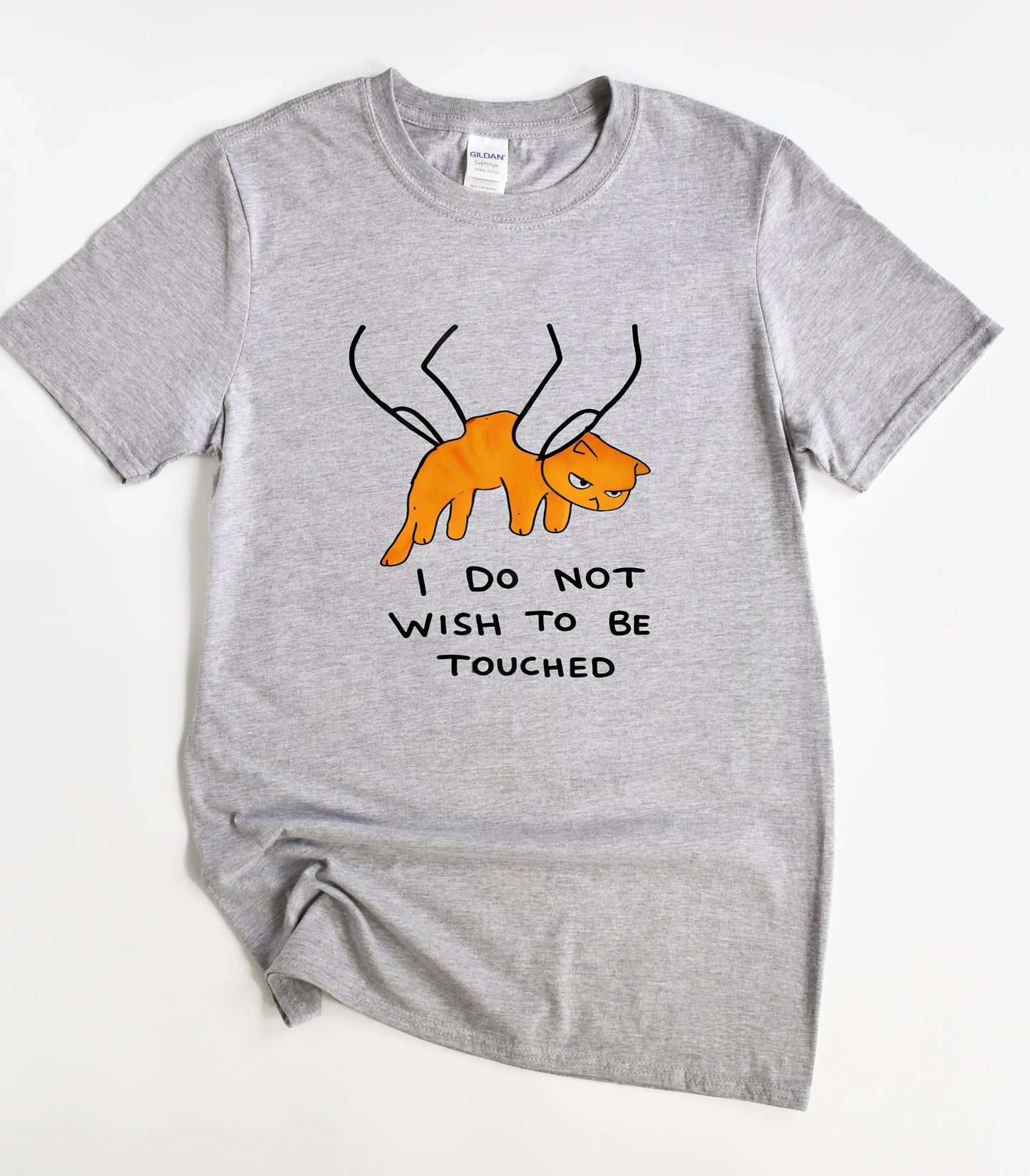 I Do Not Wish To Be Touched Funny Cat T-Shirt