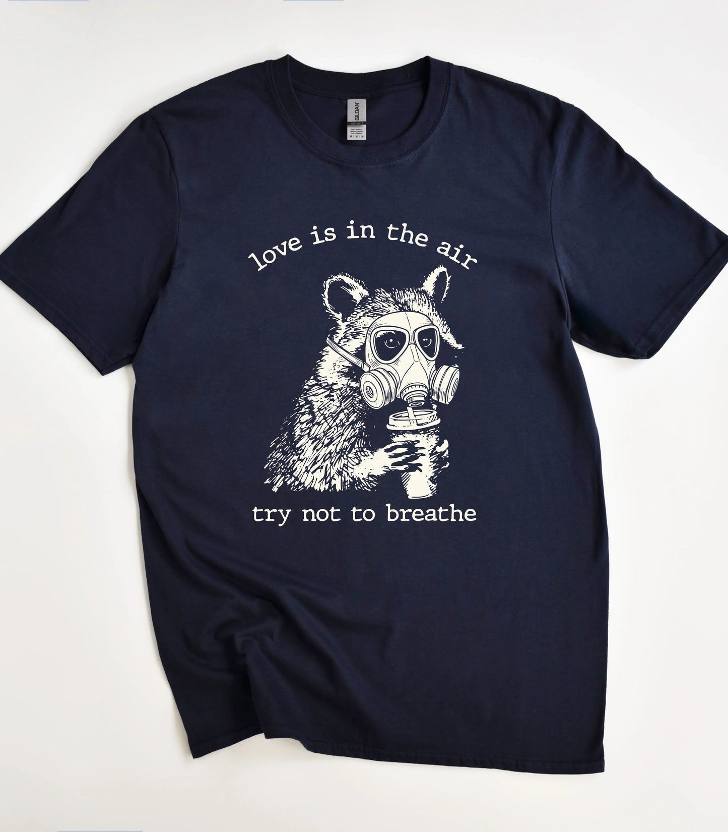 Love Is In The Air Try Not To Breathe Raccoon T-Shirt