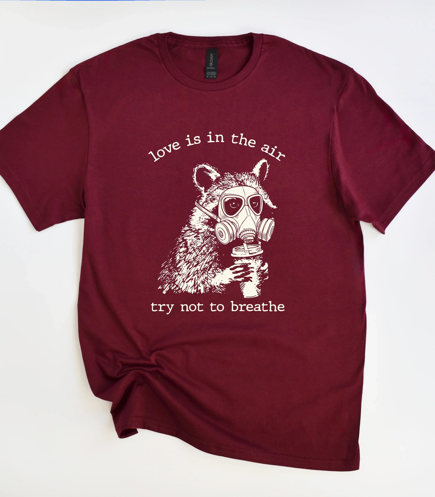 Love Is In The Air Try Not To Breathe Raccoon T-Shirt