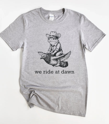 We Ride At Dawn Frog Cowboy T-Shirt