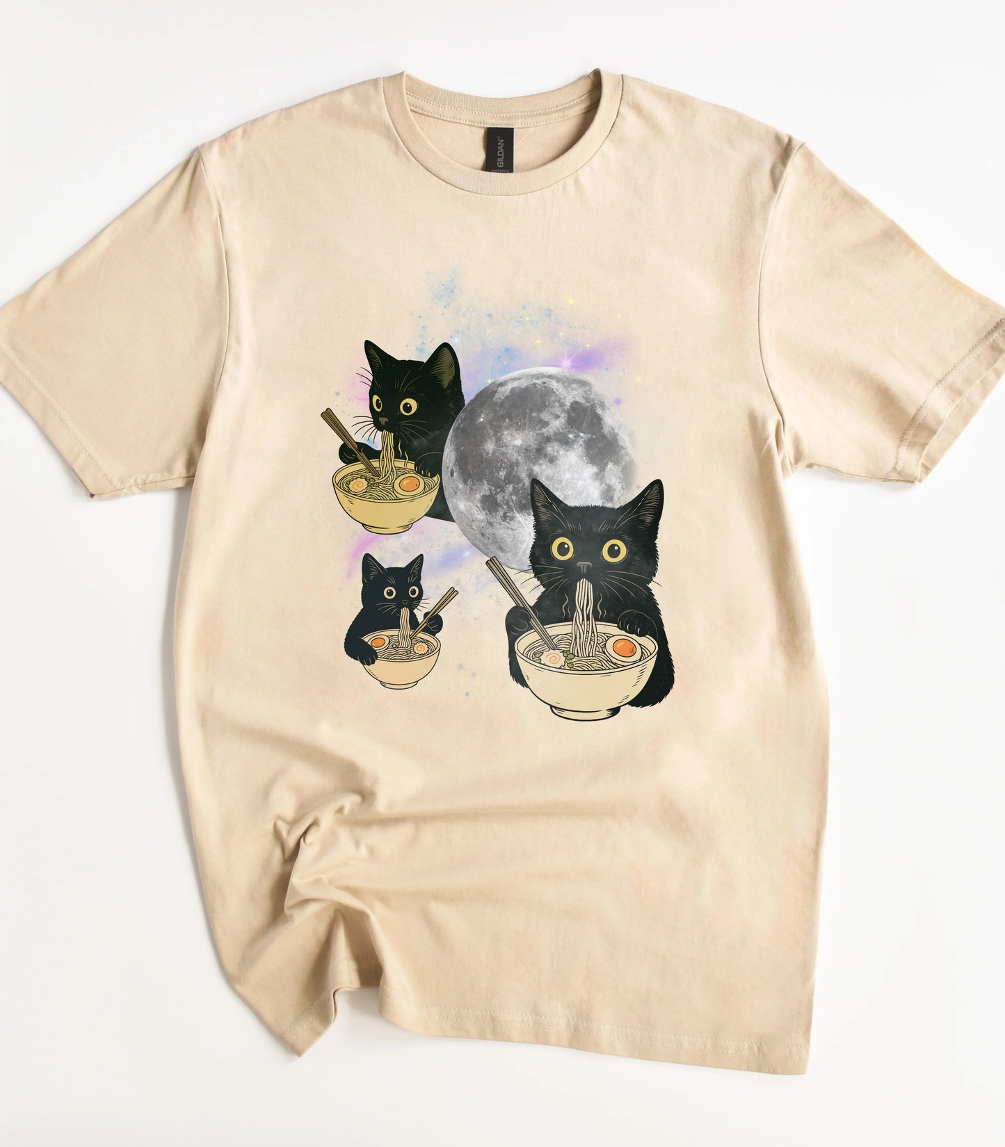 Ramen Cat Moon T-Shirt