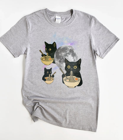 Ramen Cat Moon T-Shirt