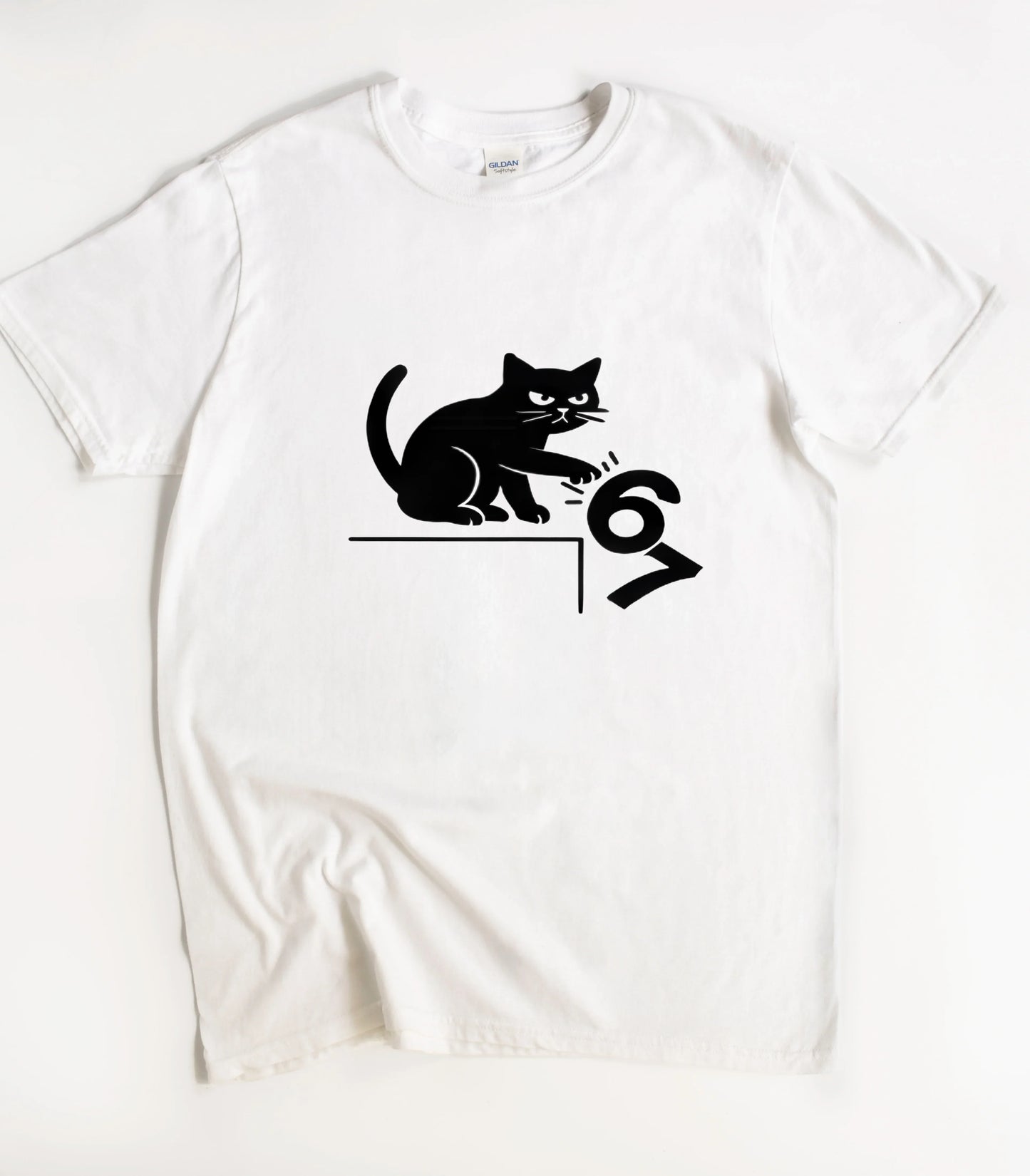 Six Seven Meme Cat T-Shirt