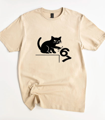 Six Seven Meme Cat T-Shirt