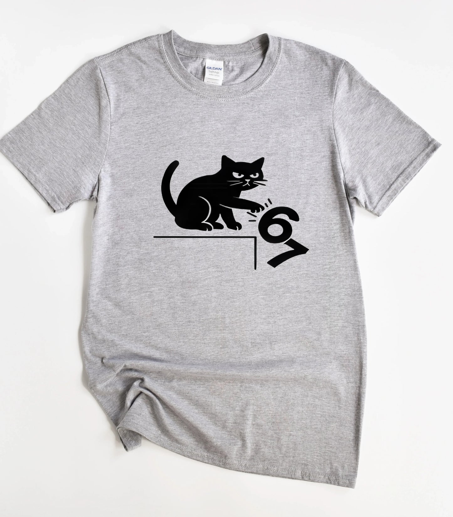 Six Seven Meme Cat T-Shirt