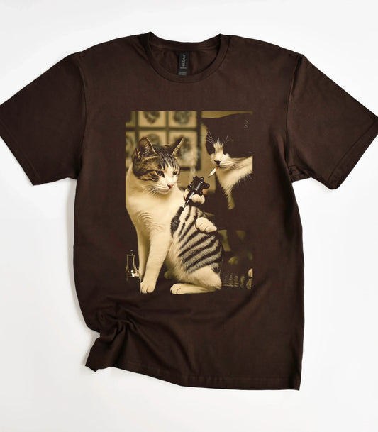 Retro Cat Tattoo T-Shirt