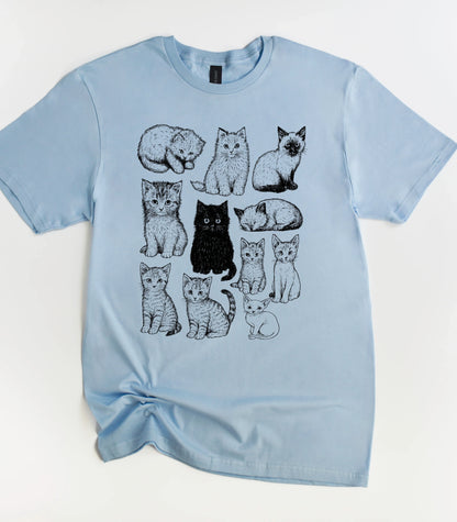 Cats 90s Vintage Tattoo Style T-Shirt