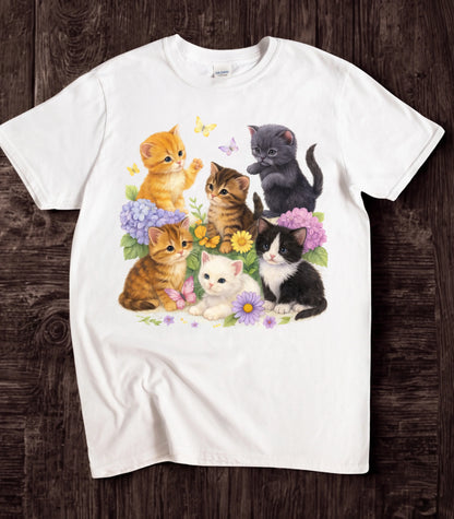 Retro Cute Kitten Graphic T-Shirt
