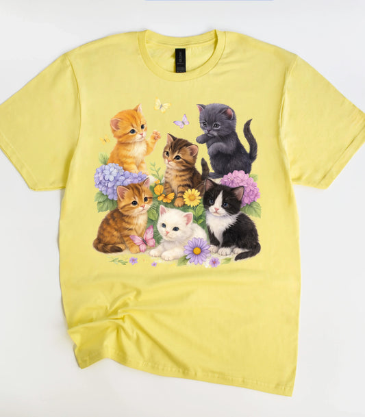 Retro Cute Kitten Graphic T-Shirt