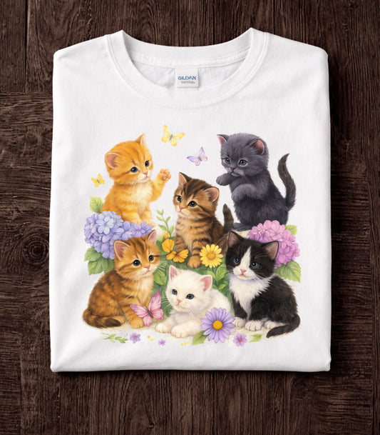 Retro Cute Kitten Graphic T-Shirt