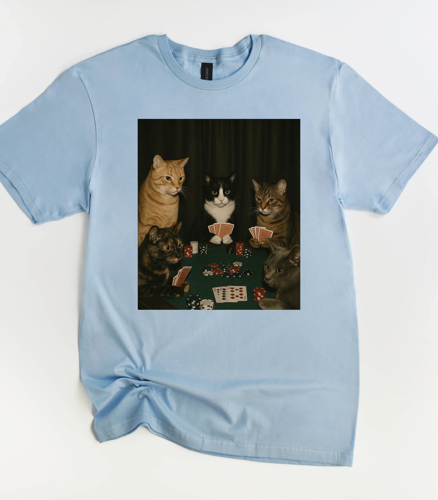 Poker Cats Vintage Graphic T-Shirt