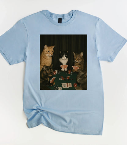 Poker Cats Vintage Graphic T-Shirt