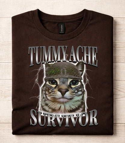 Tummy Ache Survivor Cat T-Shirt