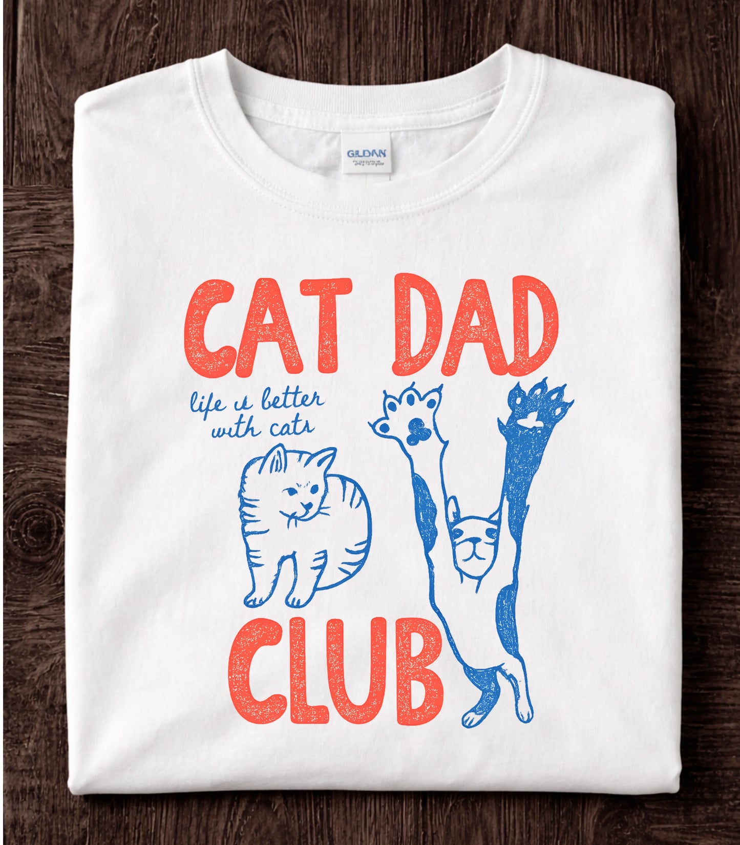 Retro Cat Dad Club T-Shirt