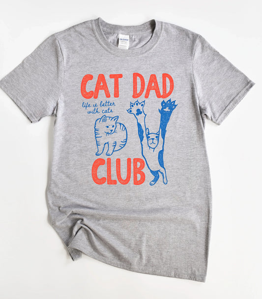 Retro Cat Dad Club T-Shirt