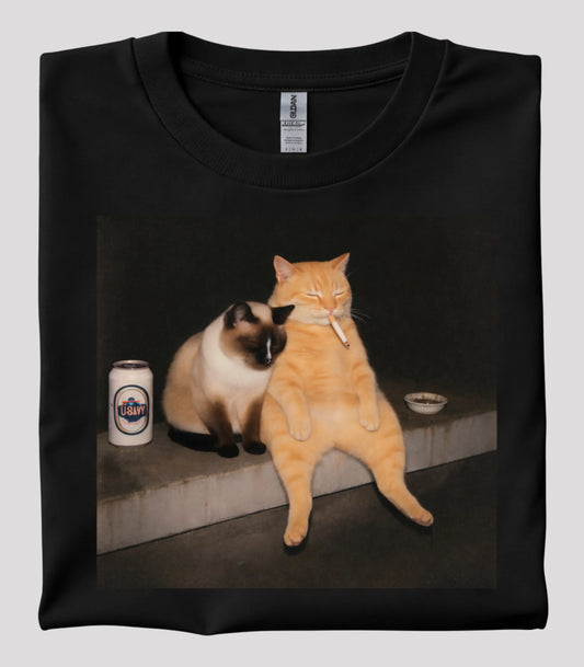 Vintage Cat Smoking T-Shirt