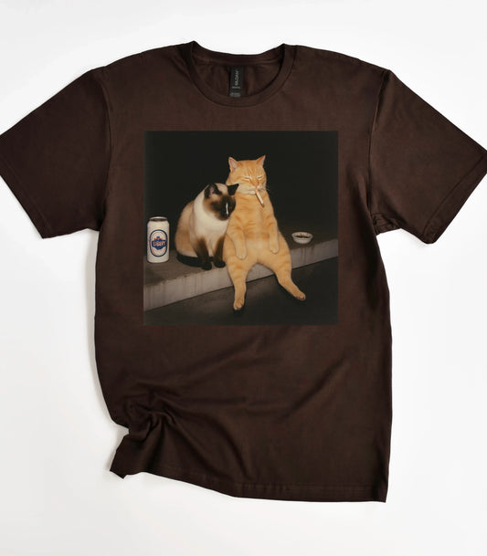 Vintage Cat Smoking T-Shirt