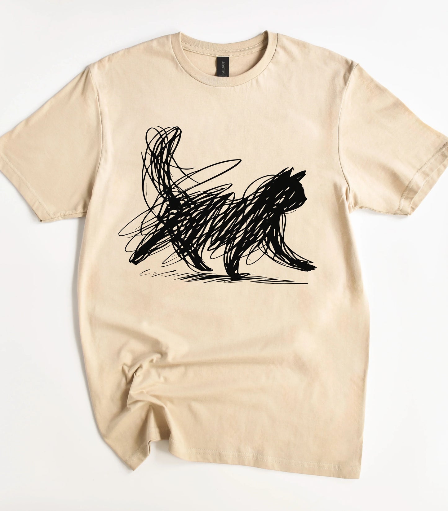 Minimalist Cat Art T-Shirt