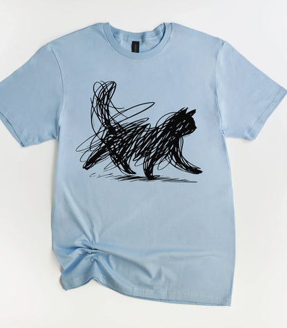 Minimalist Cat Art T-Shirt