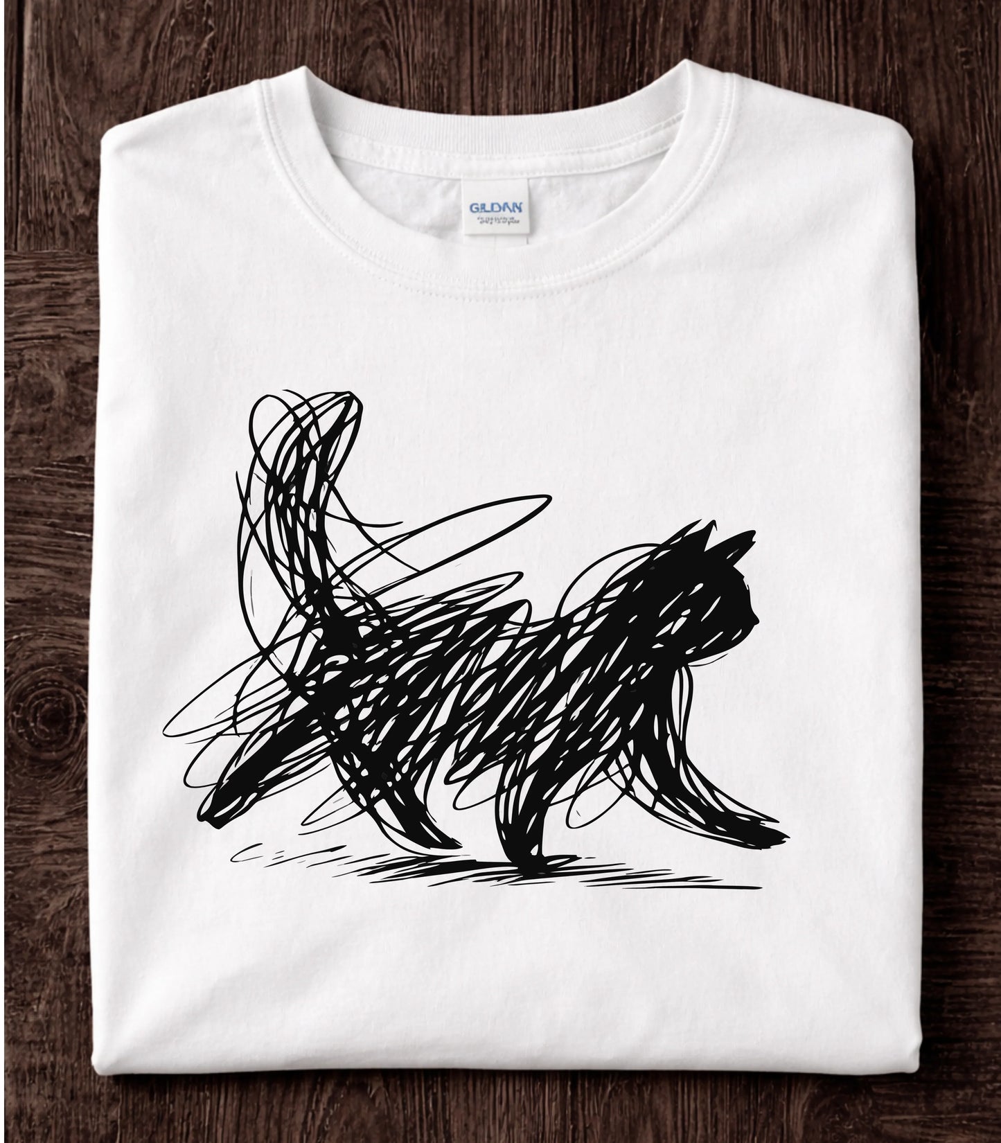 Minimalist Cat Art T-Shirt