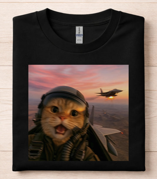Fighter Pilot Cat T-Shirt
