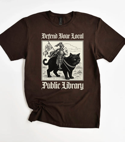 Defend Your Local Public Library Cat T-Shirt