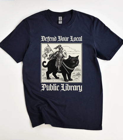 Defend Your Local Public Library Cat T-Shirt