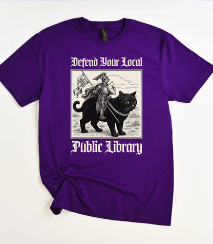 Defend Your Local Public Library Cat T-Shirt