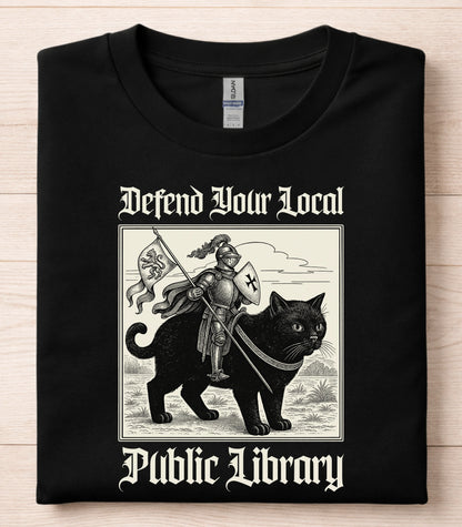 Defend Your Local Public Library Cat T-Shirt
