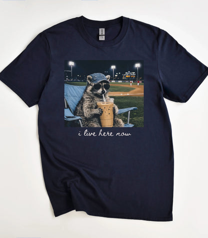 Raccoon I Live Here Now T-Shirt