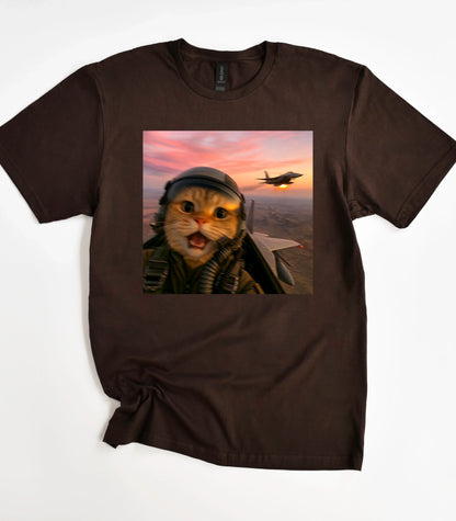 Fighter Pilot Cat T-Shirt