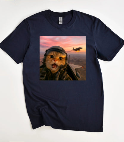 Fighter Pilot Cat T-Shirt