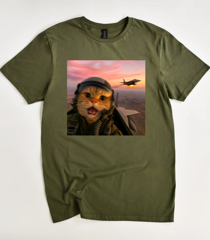 Fighter Pilot Cat T-Shirt